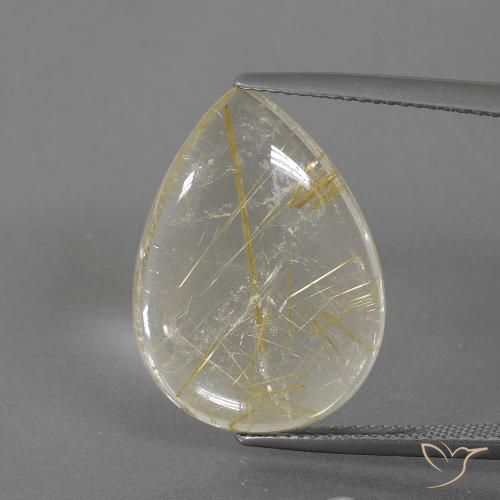 12.47ct Natürlicher Toskana Gelb Rutilquarz, Birnenform, Transparent