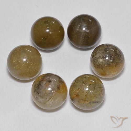 21.41ctw Natürlicher Mittel braun Rutilquarz, Kugel / Ball, Lichtdurchlässig