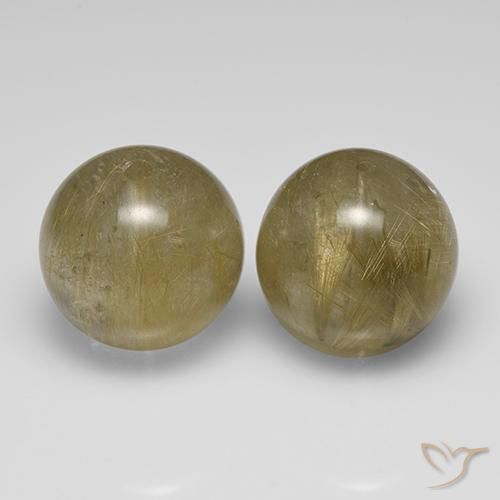 43.02ctw Natürlicher Mittelgelb Rutilquarz, Kugel / Ball, Transparent
