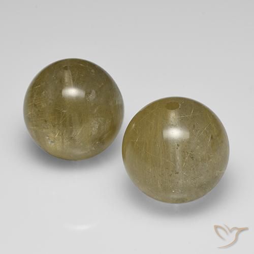 43.02 ct natürliche Mittelgelb Rutilquarz-Edelsteine, Kugel / Ball, Transparent
