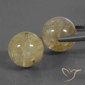 38.74 ct natürliche hellgelb Rutilquarz-Edelsteine, Kugel / Ball, Transparent