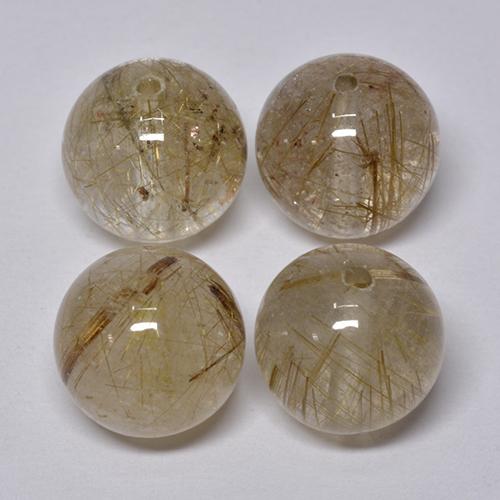 28,45 ct natürliche goldener Rutilquarz-Edelsteine, Sphäre / Kugel, Transparent