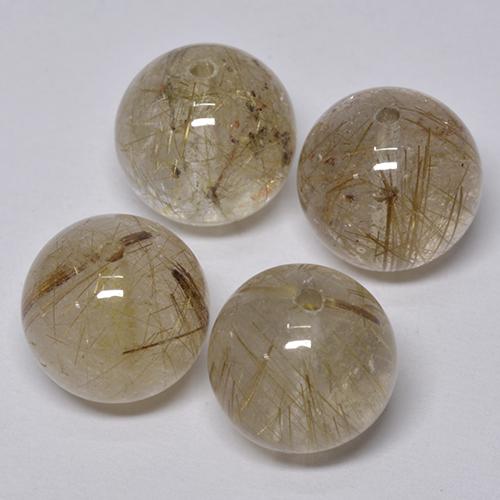 28,45 ct natürliche goldener Rutilquarz-Edelsteine, Sphäre / Kugel, Transparent
