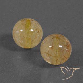 14.10 ct natürliche Orangenbraun Rutilquarz-Edelsteine, Kugel / Ball, Transparent
