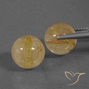 14.10 ct natürliche Orangenbraun Rutilquarz-Edelsteine, Kugel / Ball, Transparent
