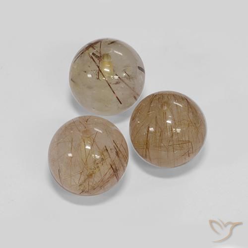25.54ctw Natürlicher Sehr helles Braun Rutilquarz, Kugel / Ball, Transparent