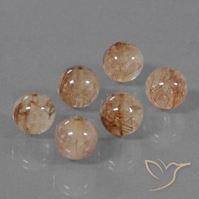 33.23 ct natürliche Pfirsich-Golden Rutilquarz-Edelsteine, Kugel / Ball, Transparent