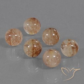 33.23 ct natürliche Pfirsich-Golden Rutilquarz-Edelsteine, Kugel / Ball, Transparent