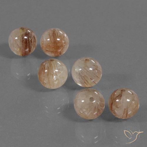30.93ctw Natürlicher Mittlerer Pfirsich Rutilquarz, Kugel / Ball, Transparent