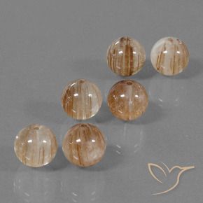 33.37 ct natürliche Klar und Gold-Bronze Rutilquarz-Edelsteine, Kugel / Ball, Transparent