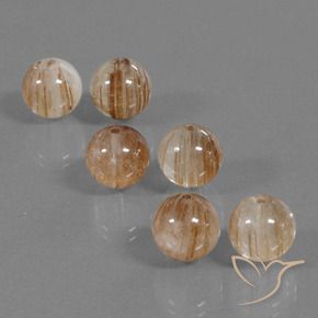 33.37 ct natürliche Klar und Gold-Bronze Rutilquarz-Edelsteine, Kugel / Ball, Transparent