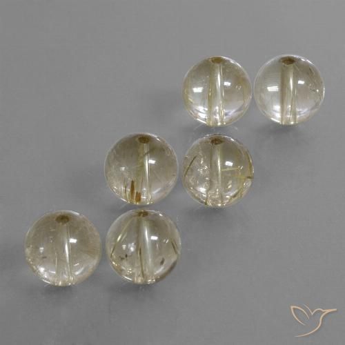 35,88 ct natürliche weißer Rutilquarz-Edelsteine, Sphäre / Kugel, Transparent