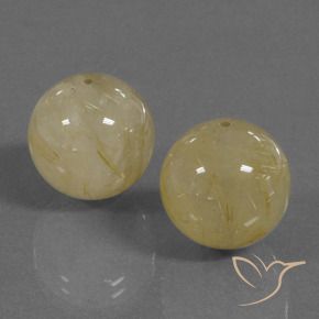 35.25 ct natürliche Mittelgelb Rutilquarz-Edelsteine, Kugel / Ball, Transparent