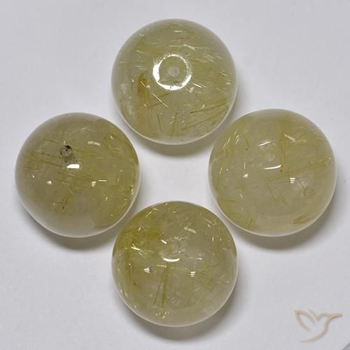 69.93 ct natürliche Blasses Gelb Rutilquarz-Edelsteine, Kugel / Ball, Transparent