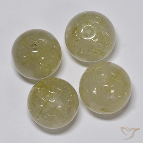 69.93 ct natürliche Blasses Gelb Rutilquarz-Edelsteine, Kugel / Ball, Transparent