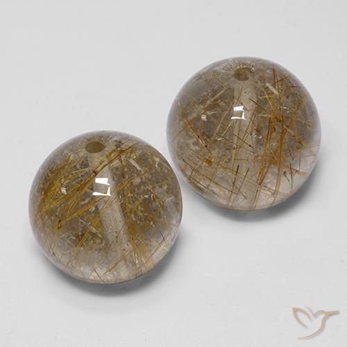 30.85 ct natürliche Warmes Braun Rutilquarz-Edelsteine, Kugel / Ball, Transparent