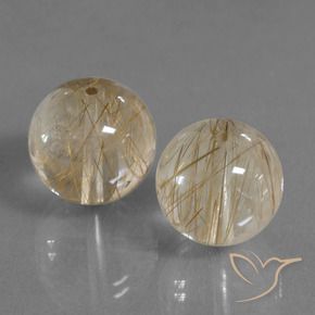 33.38 ct natürliche Warmes Braun Rutilquarz-Edelsteine, Kugel / Ball, Transparent