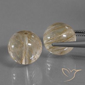 33.38 ct natürliche Warmes Braun Rutilquarz-Edelsteine, Kugel / Ball, Transparent