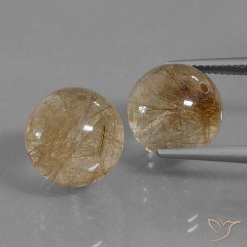 27.53ctw Natürlicher Mittelgold Rutilquarz, Kugel / Ball, Transparent, Photo A