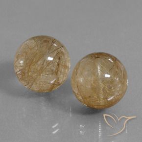 27.53 ct natürliche Mittelgold Rutilquarz-Edelsteine, Kugel / Ball, Transparent