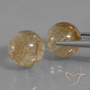 27.53 ct natürliche Mittelgold Rutilquarz-Edelsteine, Kugel / Ball, Transparent