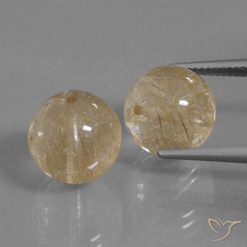 23.25ctw Natürlicher Sehr helles Goldbraun Rutilquarz, Kugel / Ball, Transparent