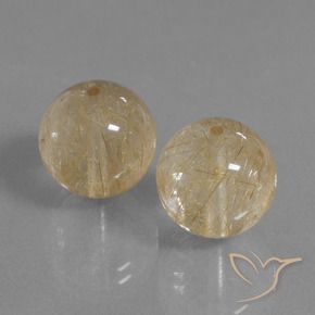 23.25 ct natürliche Sehr helles Goldbraun Rutilquarz-Edelsteine, Kugel / Ball, Transparent