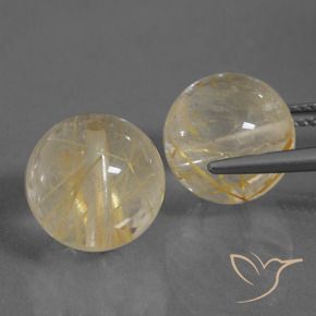 19.32 ct natürliche Gold-gelb Rutilquarz-Edelsteine, Kugel / Ball, Transparent
