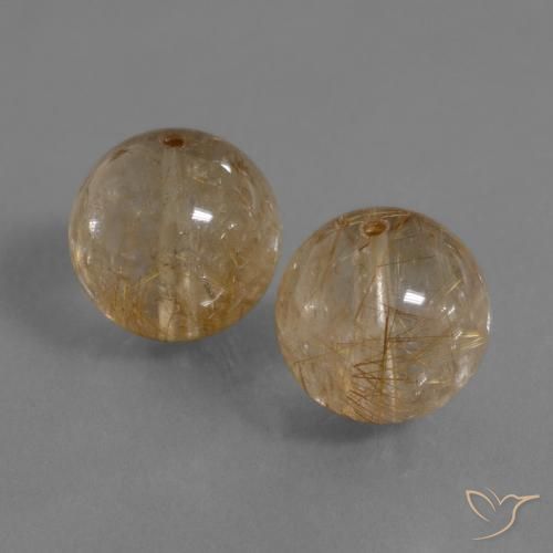 28.98 ct natürliche Sehr helles Braun Rutilquarz-Edelsteine, Kugel / Ball, Transparent
