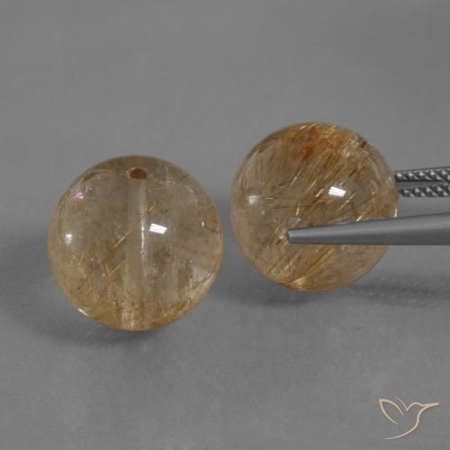 28.98 ct natürliche Sehr helles Braun Rutilquarz-Edelsteine, Kugel / Ball, Transparent