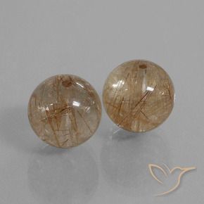 23.69 ct natürliche Warmes Braun Rutilquarz-Edelsteine, Kugel / Ball, Transparent