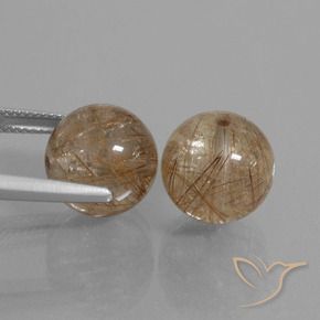 23.69 ct natürliche Warmes Braun Rutilquarz-Edelsteine, Kugel / Ball, Transparent