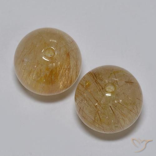 10.76ctw Natürlicher Helles Tawny Brown Rutilquarz, Kugel / Ball, Transparent, Photo A