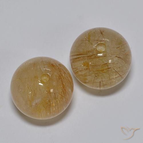 10.76 ct natürliche Helles Tawny Brown Rutilquarz-Edelsteine, Kugel / Ball, Transparent