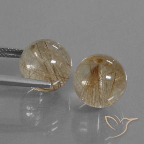 20.78 ct natürliche Sehr helles Tawny Brown Rutilquarz-Edelsteine, Kugel / Ball, Transparent