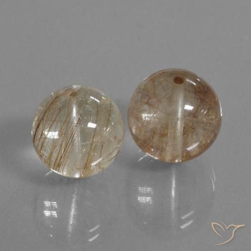32.87 ct natürliche Warmes Braun Rutilquarz-Edelsteine, Kugel / Ball, Transparent