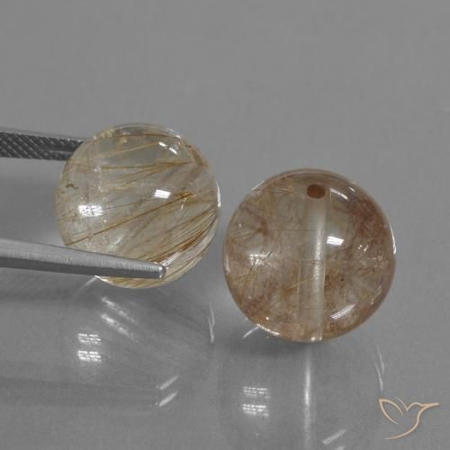 32.87 ct natürliche Warmes Braun Rutilquarz-Edelsteine, Kugel / Ball, Transparent