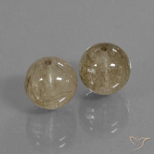 15.89 ct natürliche hellbraun Rutilquarz-Edelsteine, Kugel / Ball, Transparent