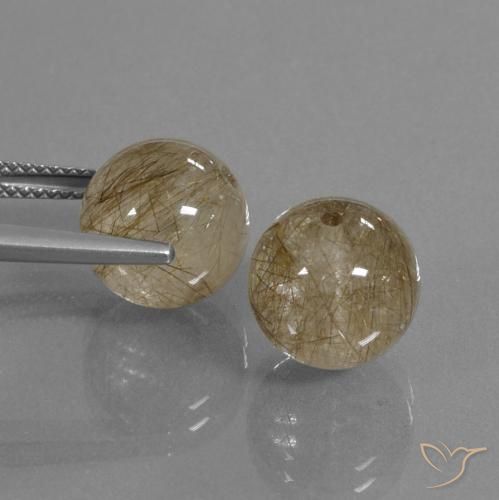 15.89 ct natürliche hellbraun Rutilquarz-Edelsteine, Kugel / Ball, Transparent