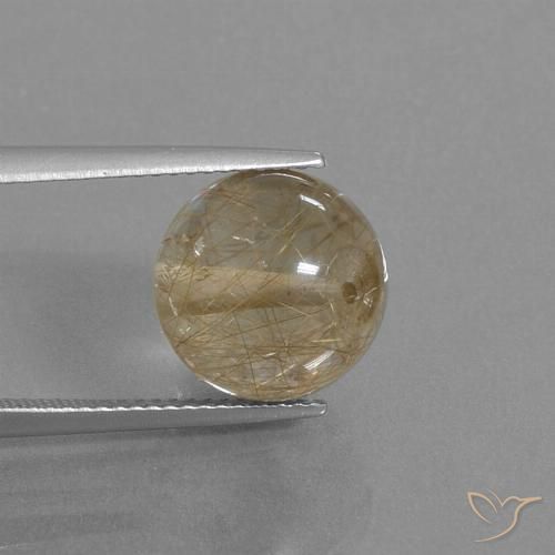 10.50ct Natürlicher Sehr helles Goldbraun Rutilquarz, Kugel / Ball, Transparent