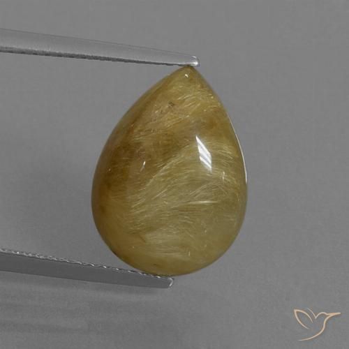 6.05ct Natürlicher Sehr helles Goldbraun Rutilquarz, Birnenform, Lichtdurchlässig