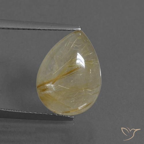 5.35ct Natürlicher Toskana Gelb Rutilquarz, Birnenform, Transparent