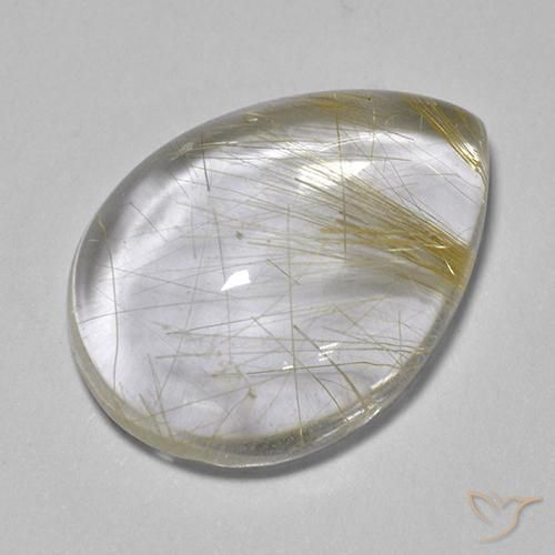 6.04ct Natürlicher hellgelb Rutilquarz, Birnenform, Transparent