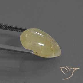 9,17 ctw natürlicher Helles Erdgelb Rutilquarz, Birnenform, Transparent