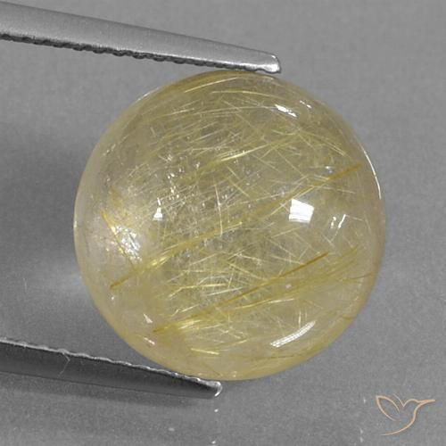 8.60ct Natürlicher Sehr helles Dijongelb Rutilquarz, Runden, Transparent, Photo A