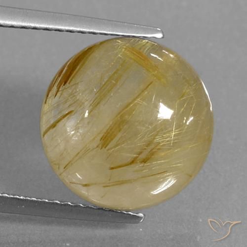 9.04ct Natürlicher Dijon Gelb Rutilquarz, Runden, Transparent