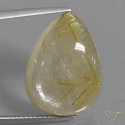 14.46ct Natürlicher Sehr helles Goldbraun Rutilquarz, Birnenform, Transparent