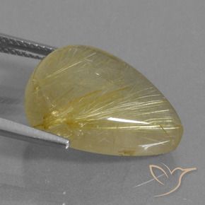 9,17 ctw natürlicher Gold-gelb Rutilquarz, Birnenform, Transparent