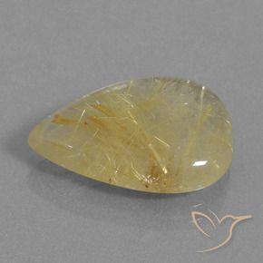 9,17 ctw natürlicher Gold-gelb Rutilquarz, Birnenform, Transparent