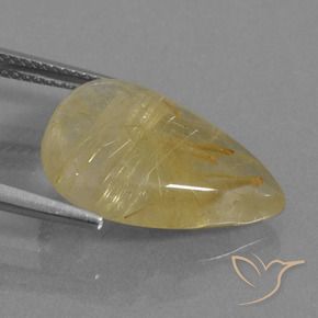 9,17 ctw natürlicher Gold-gelb Rutilquarz, Birnenform, Transparent